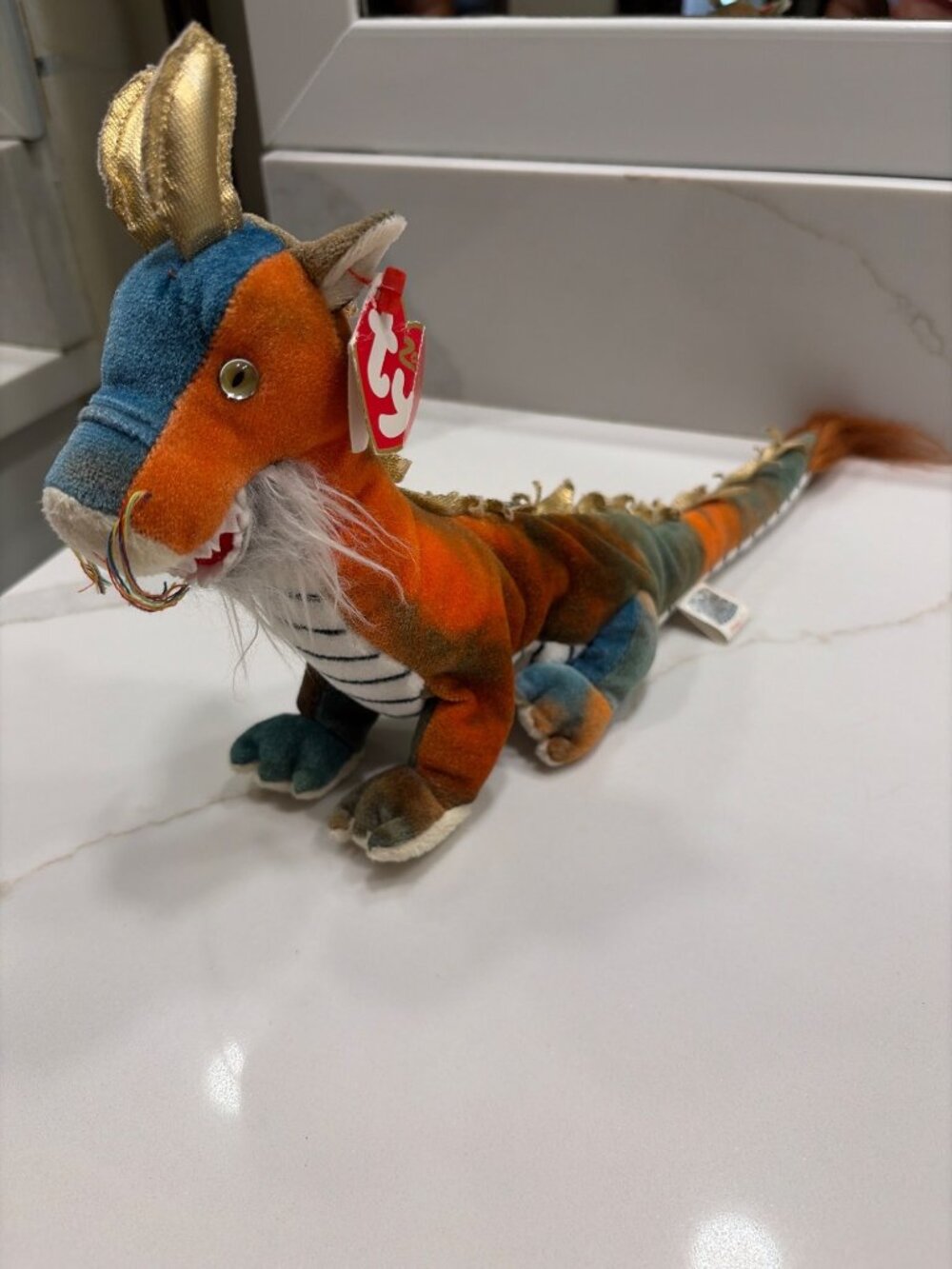 Ty Zodiac Y2K Dragon Plush Stuffed Animal with Tag Beanie Baby Vintage